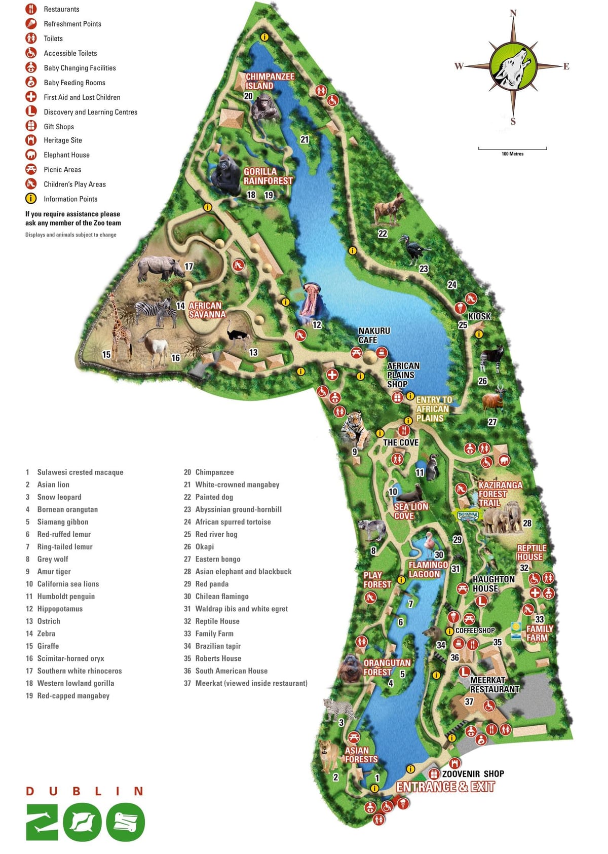 карта Дублінський зоопарк
