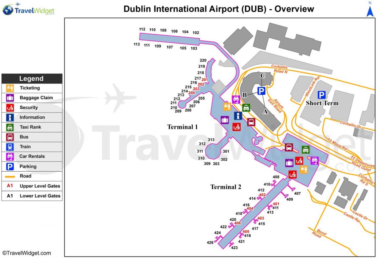 карта аеропорт Дублін