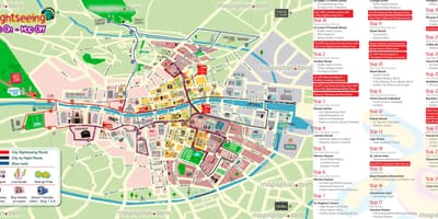 Дублін-хоп-хоп-офф автобус маршрут на карті
